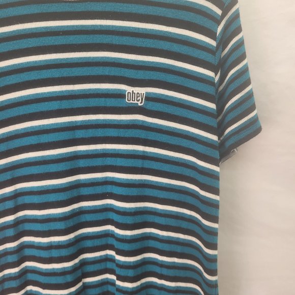 Obey Worldwide Women's T-Shirt Dress Striped - Size Small - Picture 3 of 5